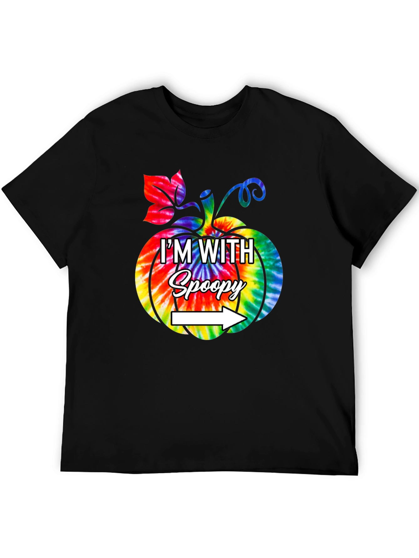 Im With Spoopy Tie Dye Pumpkin Graphic Tee