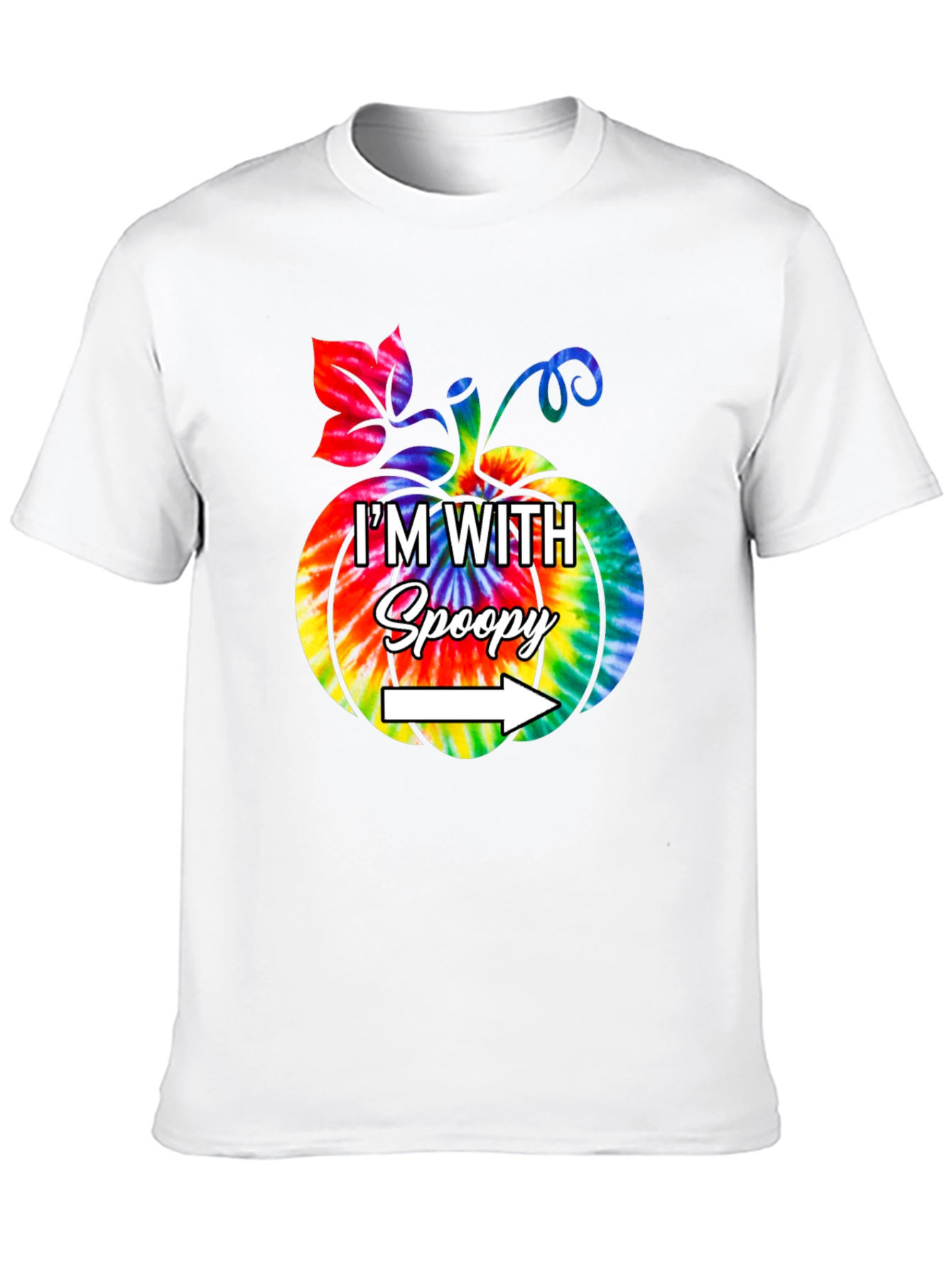 Im With Spoopy Tie Dye Pumpkin Graphic Tee