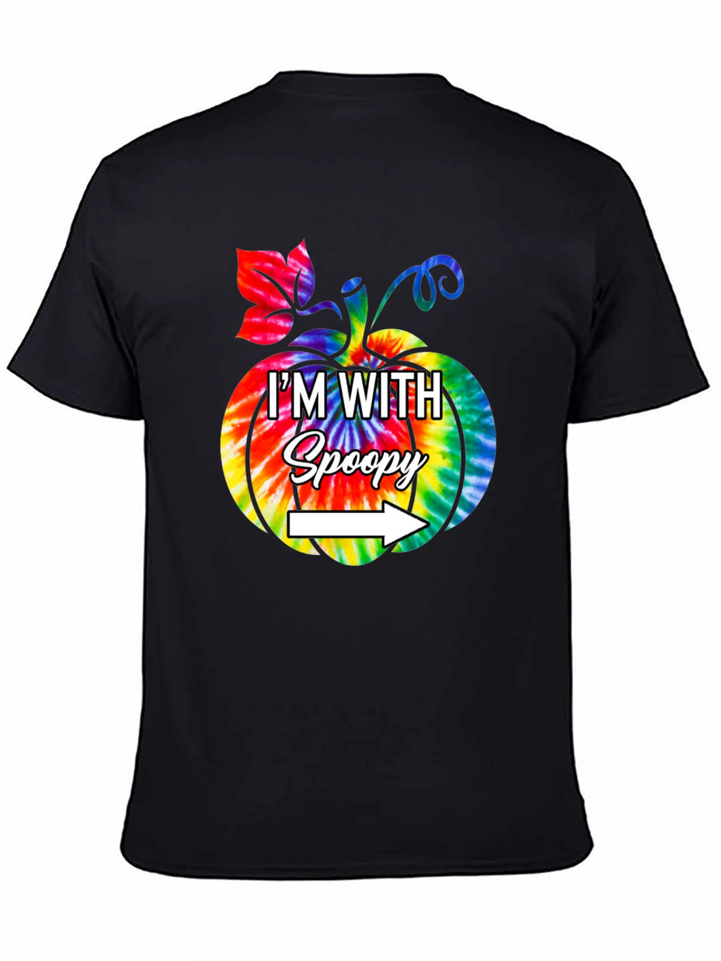Im With Spoopy Tie Dye Pumpkin Graphic Tee