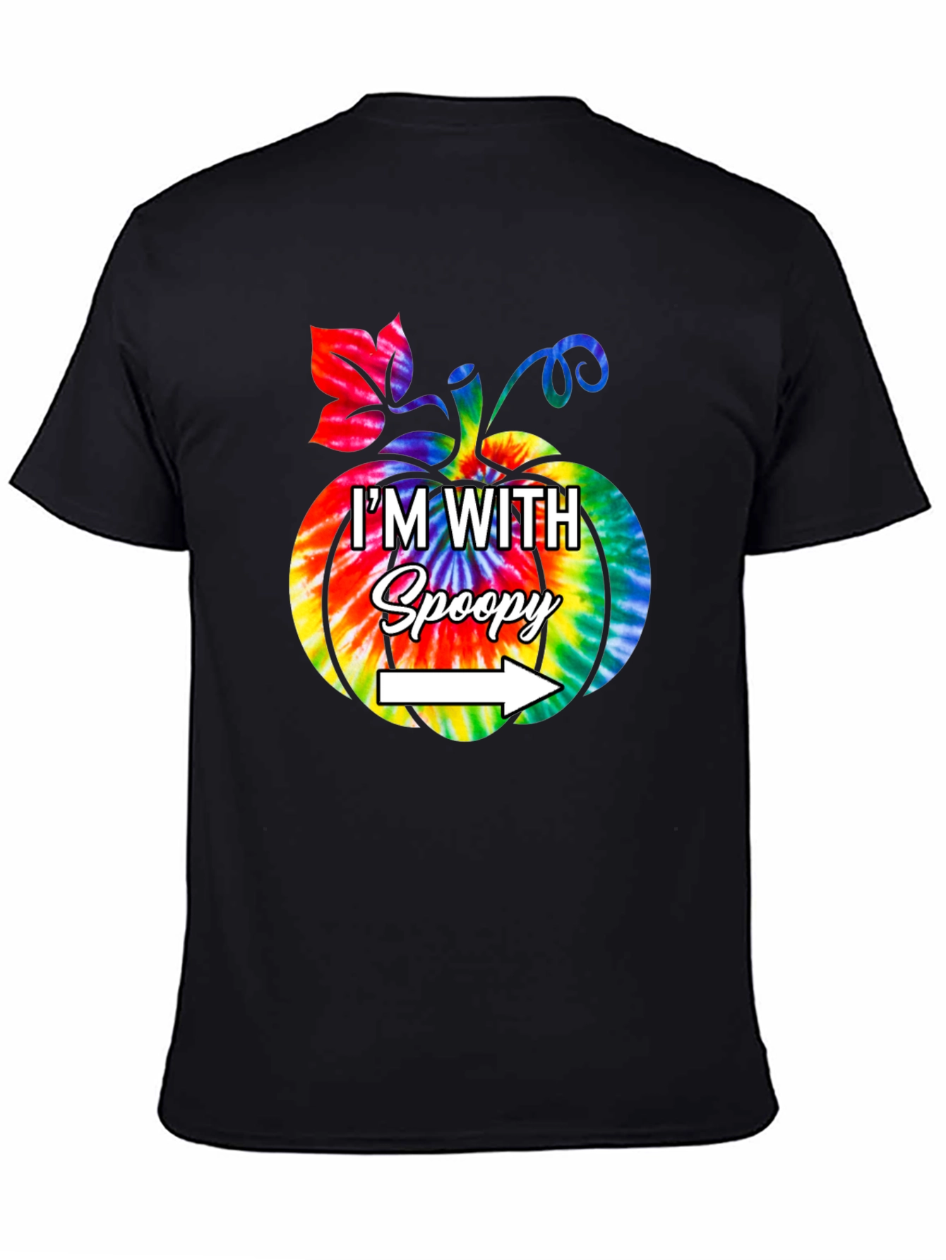 Im With Spoopy Tie Dye Pumpkin Graphic Tee