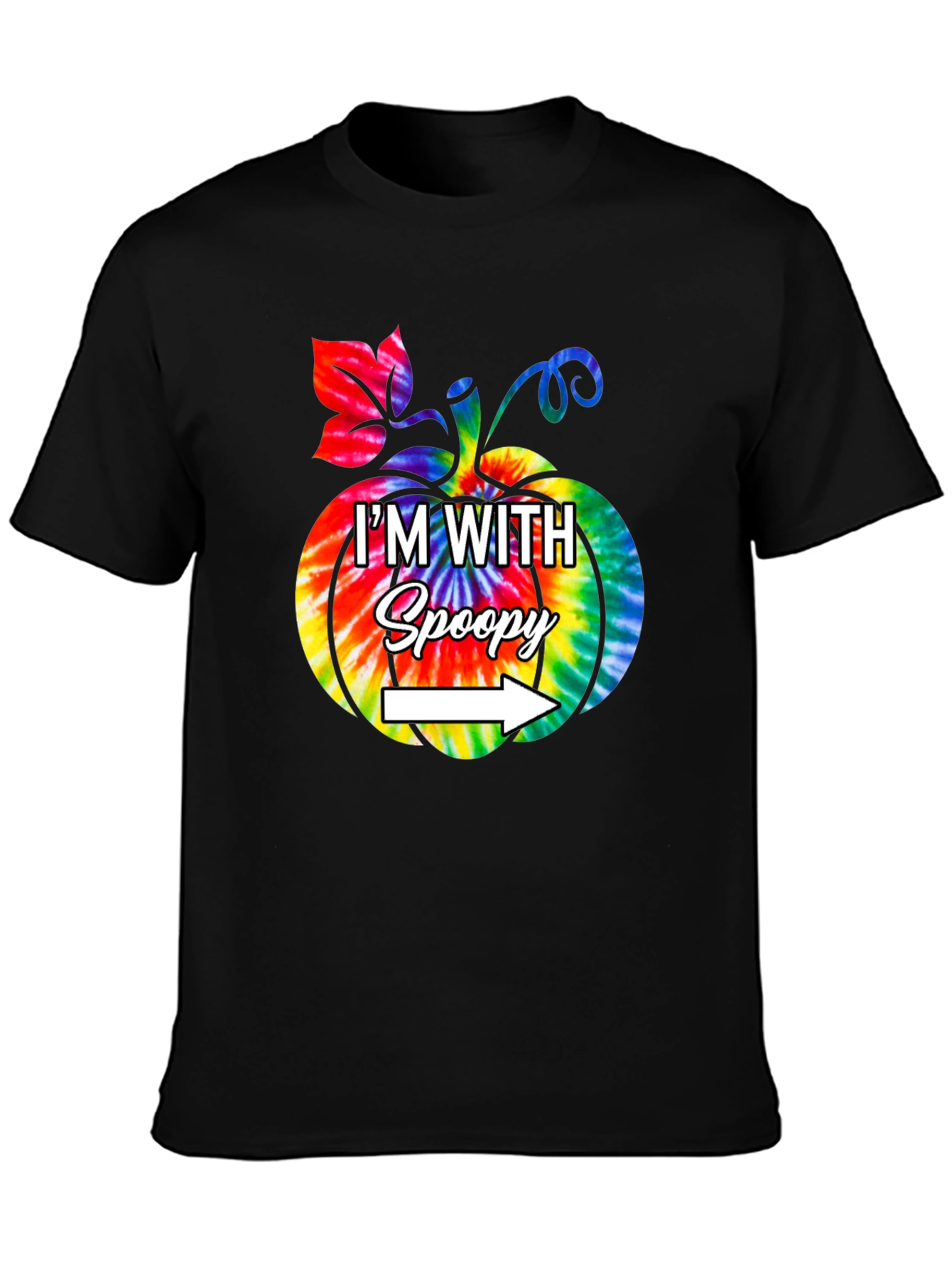 Im With Spoopy Tie Dye Pumpkin Graphic Tee