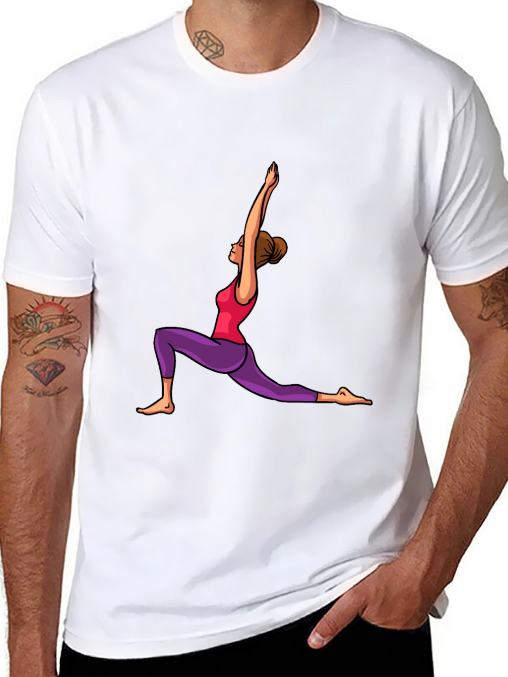Yoga Pose Graphic Black T-Shirt