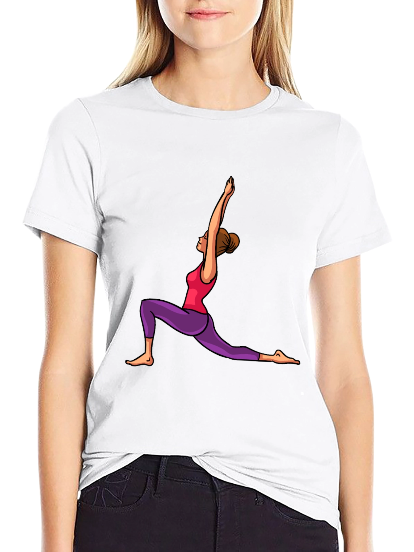 Yoga Pose Graphic Black T-Shirt