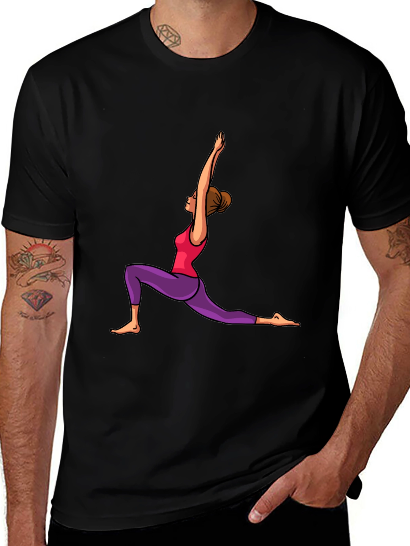 Yoga Pose Graphic Black T-Shirt
