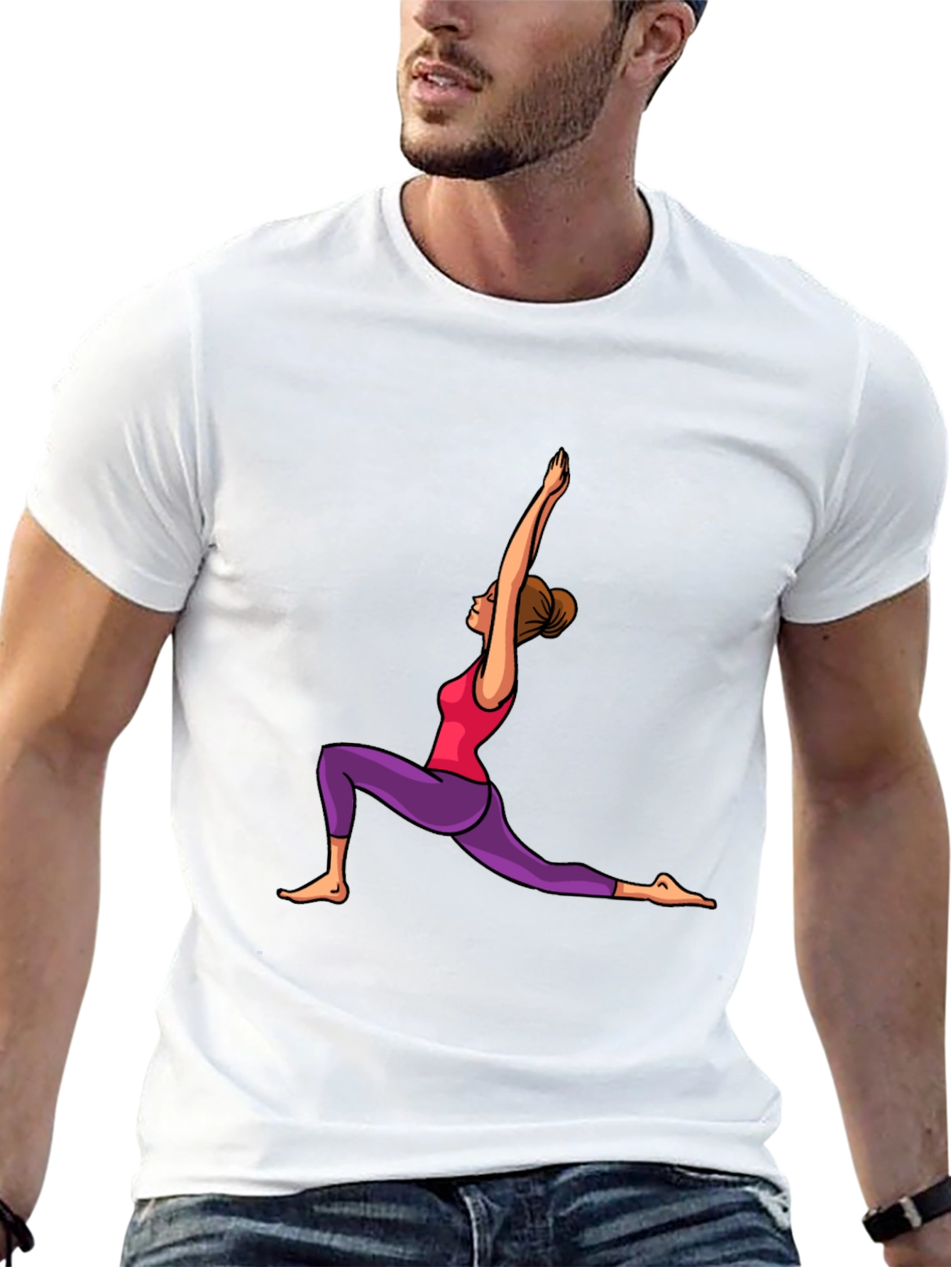 Yoga Pose Graphic Black T-Shirt