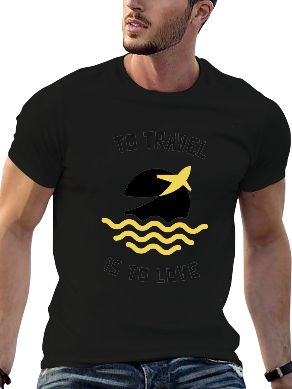 Travel is Love Graphic Tee - Black