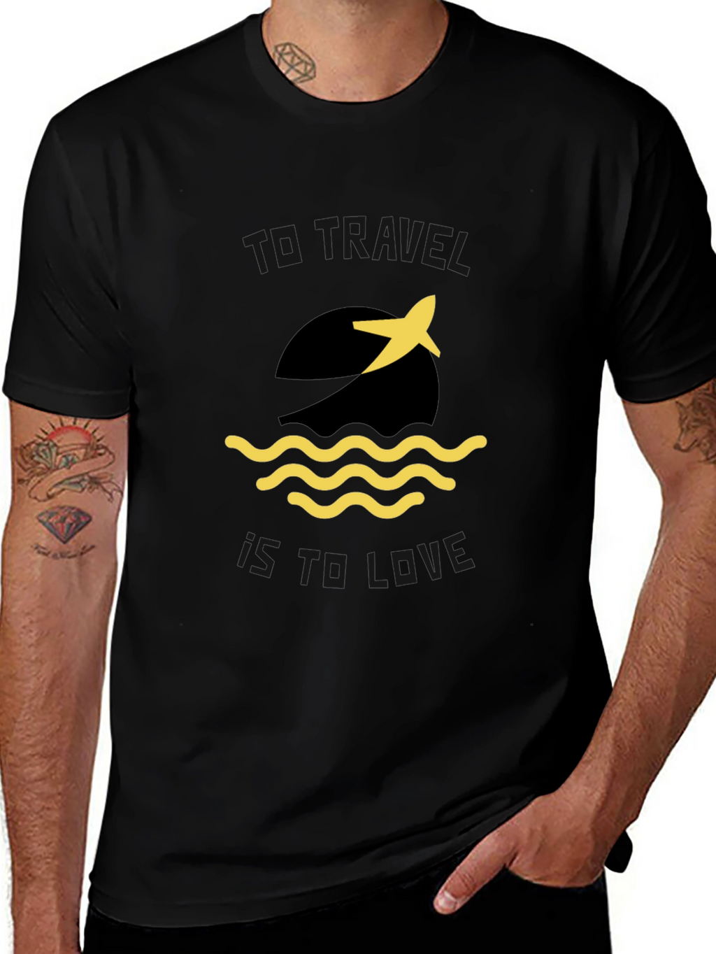 Travel is Love Graphic Tee - Black