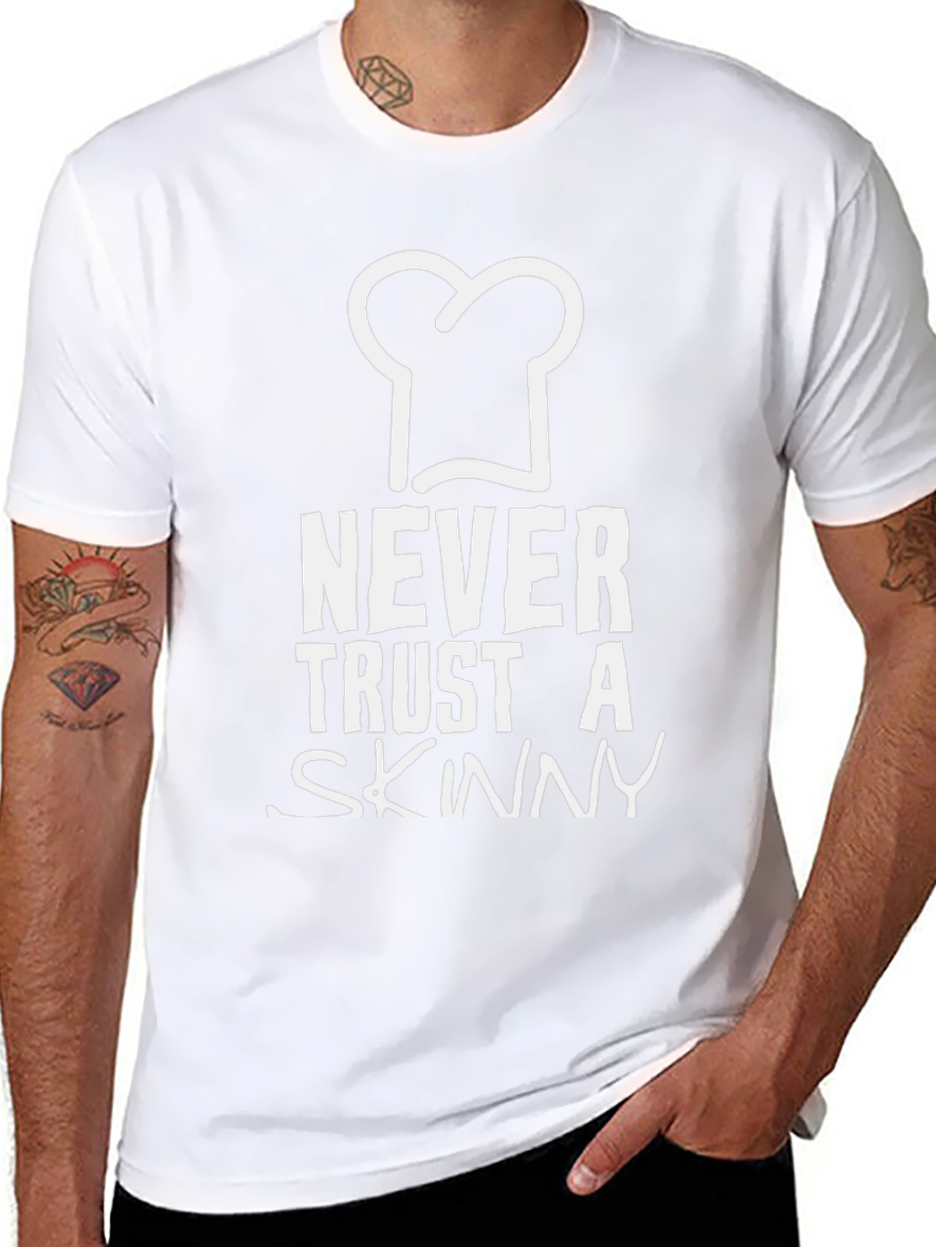 Never Trust A Skinny Chef T-Shirt Funny Foodie Gift
