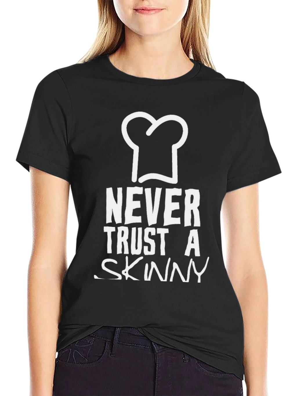 Never Trust A Skinny Chef T-Shirt Funny Foodie Gift