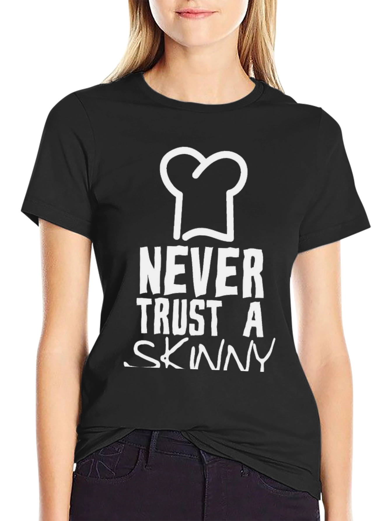 Never Trust A Skinny Chef T-Shirt Funny Foodie Gift