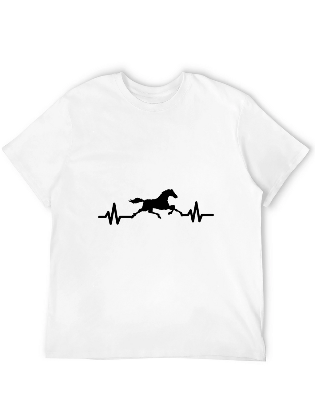 Horse Heartbeat Graphic Black T-Shirt