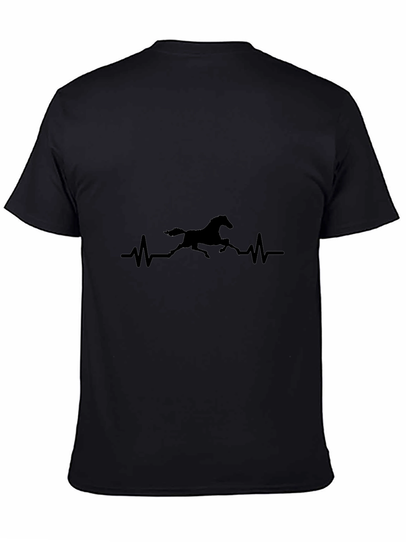 Horse Heartbeat Graphic Black T-Shirt