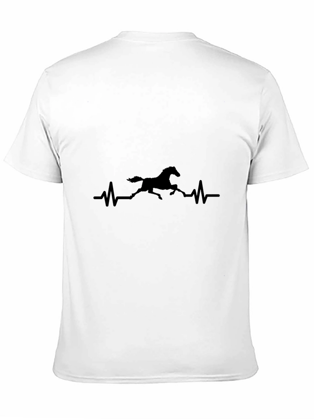 Horse Heartbeat Graphic Black T-Shirt