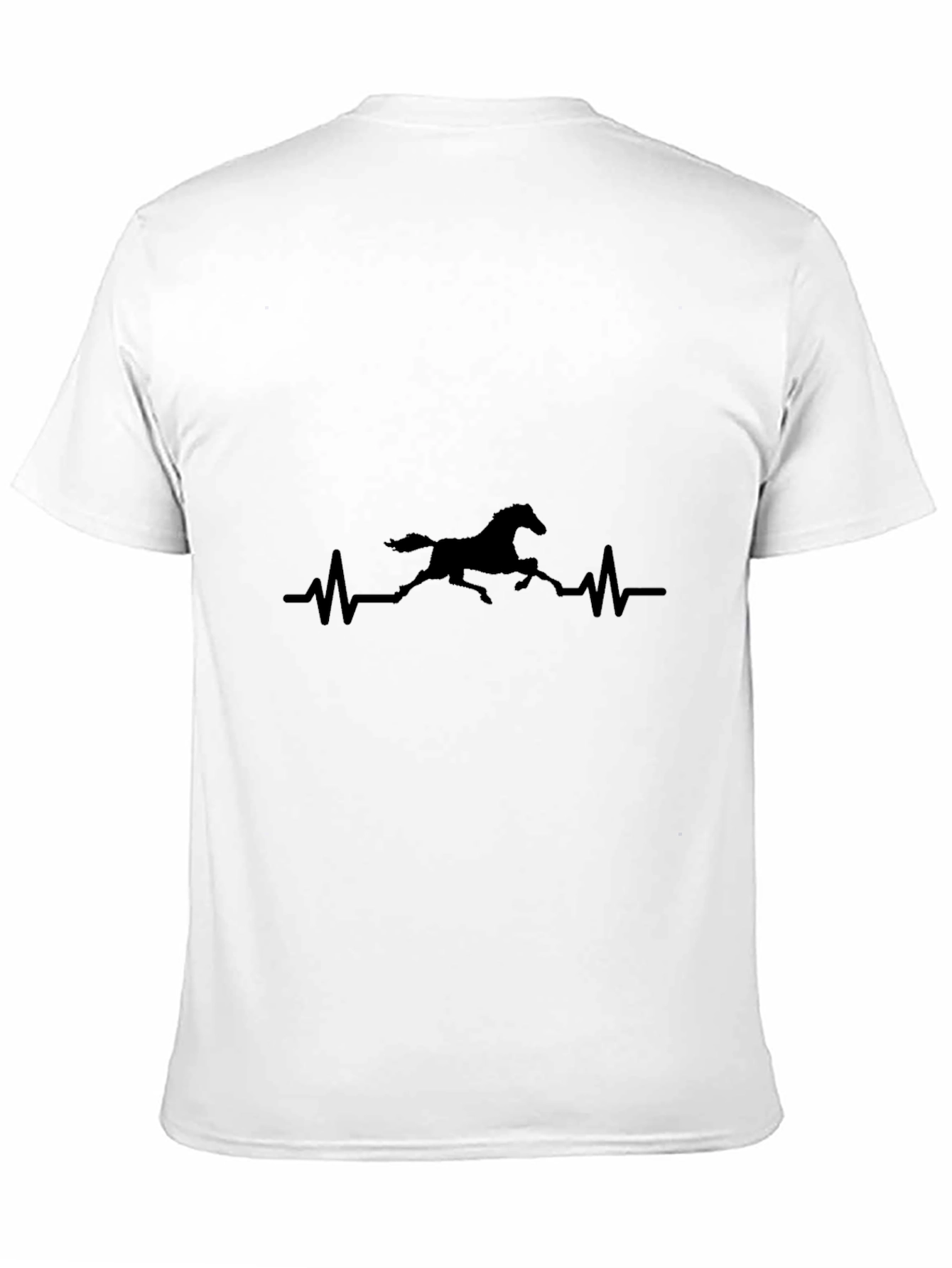 Horse Heartbeat Graphic Black T-Shirt