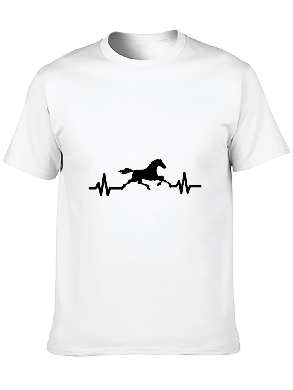 Horse Heartbeat Graphic Black T-Shirt