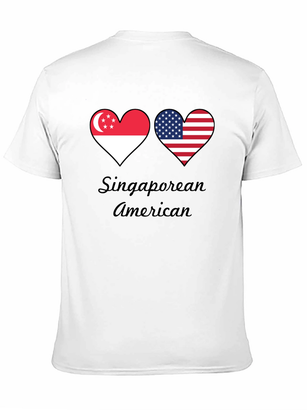 Singaporean American Flag Heart T-Shirt