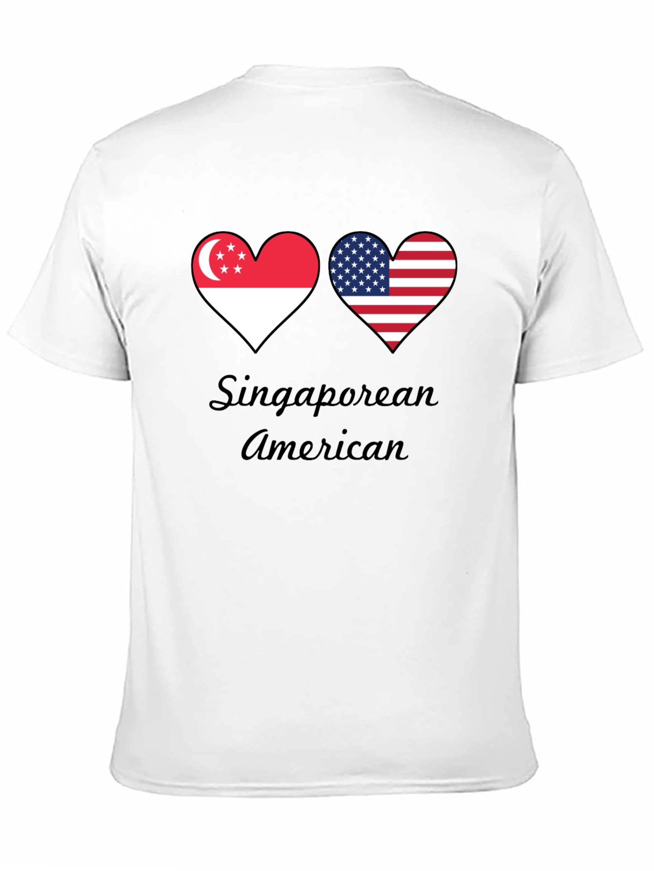 Singaporean American Flag Heart T-Shirt