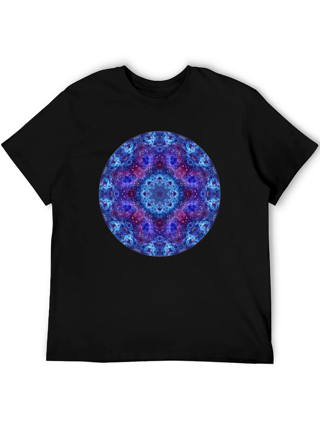 Cosmic Mandala Graphic T-Shirt - Black