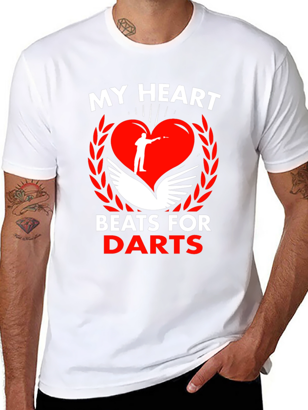 My Heart Beats For Darts Black T-Shirt
