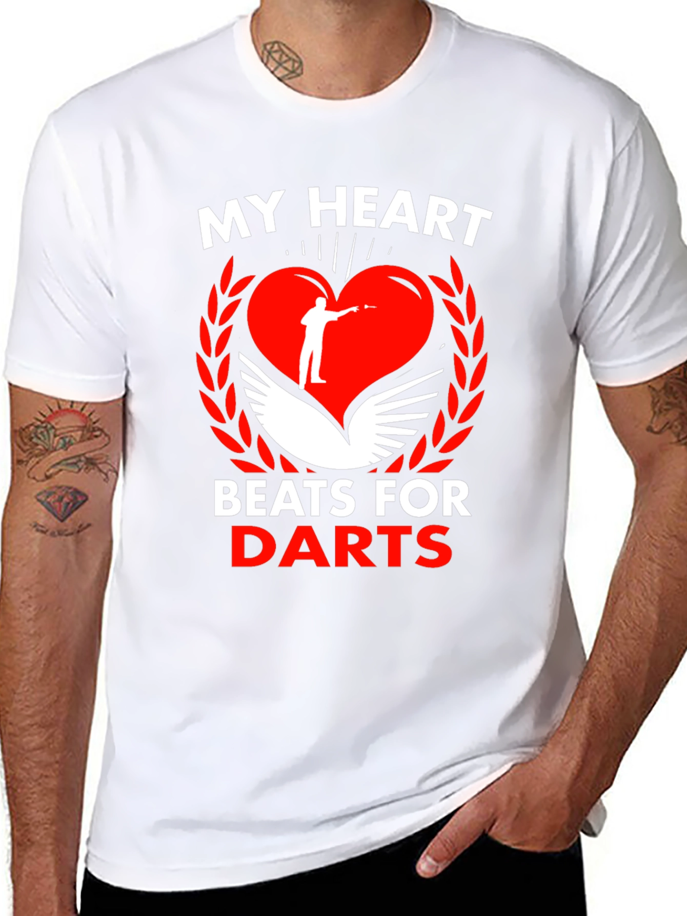 My Heart Beats For Darts Black T-Shirt