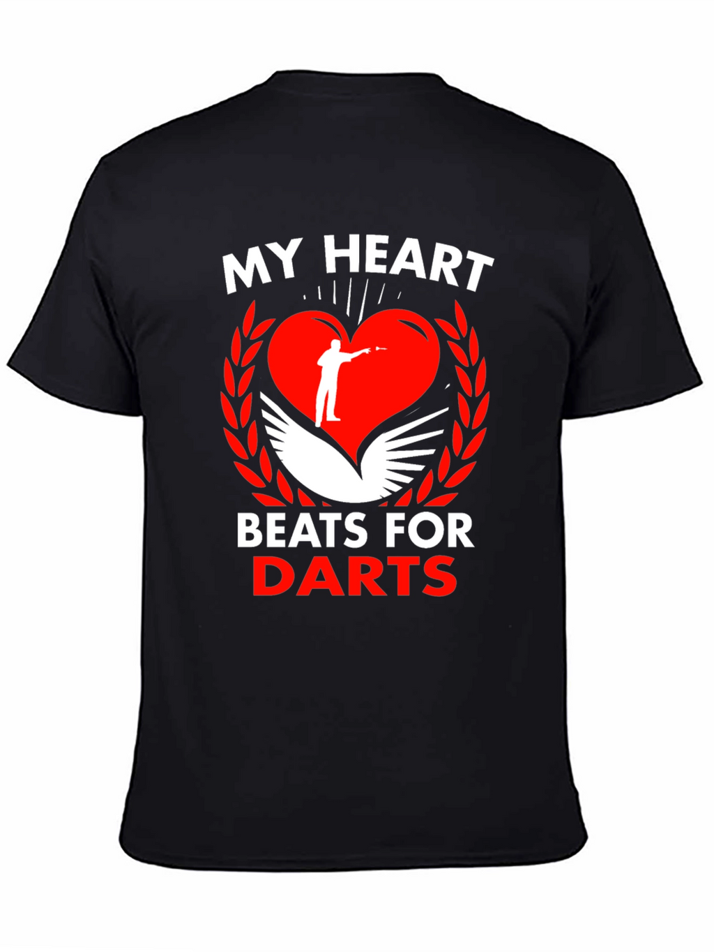 My Heart Beats For Darts Black T-Shirt
