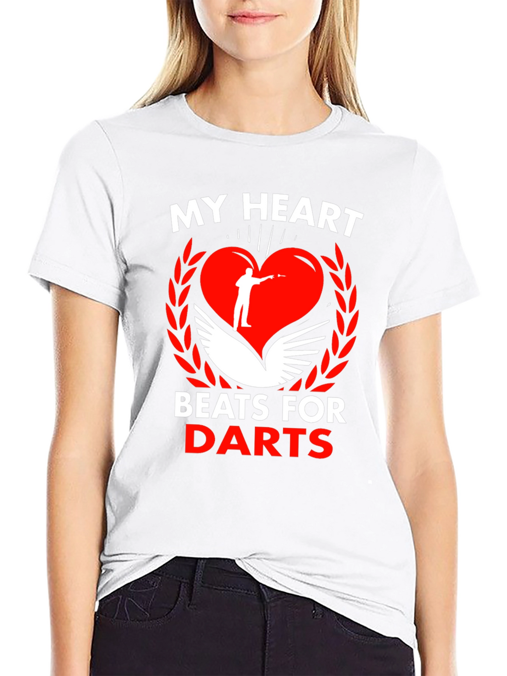 My Heart Beats For Darts Black T-Shirt