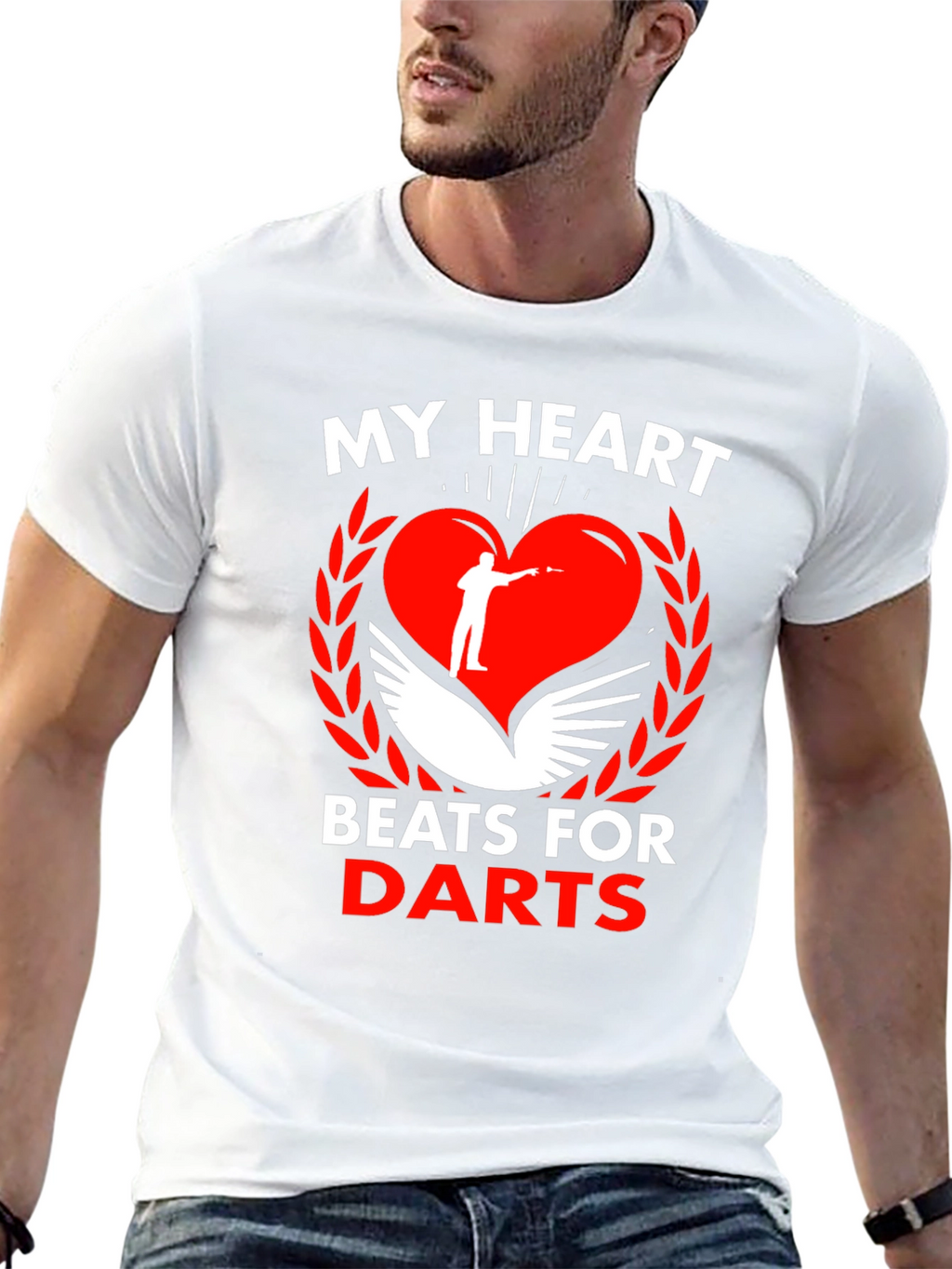 My Heart Beats For Darts Black T-Shirt