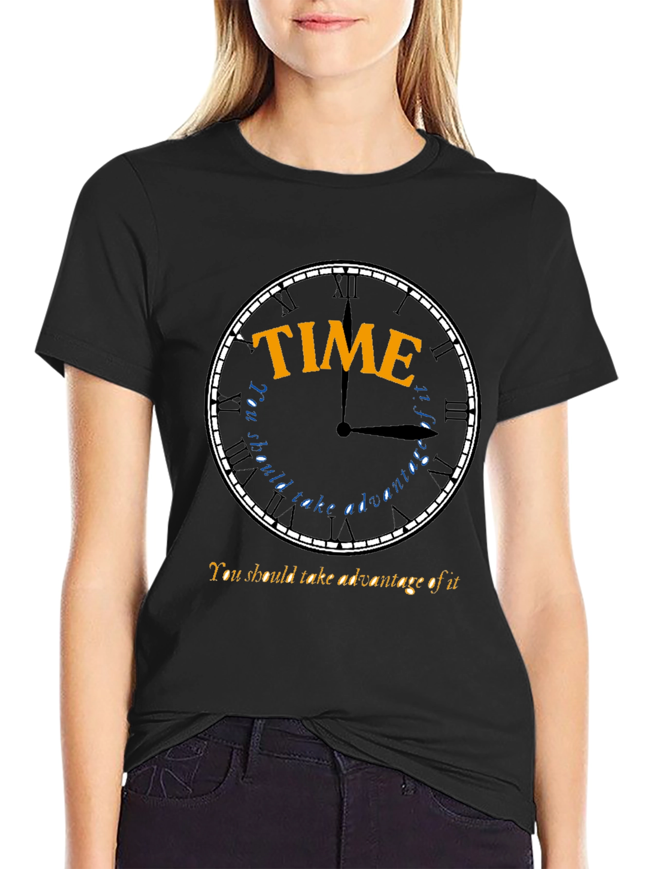 Time Advantage T-Shirt - Stylish Black Cotton Tee