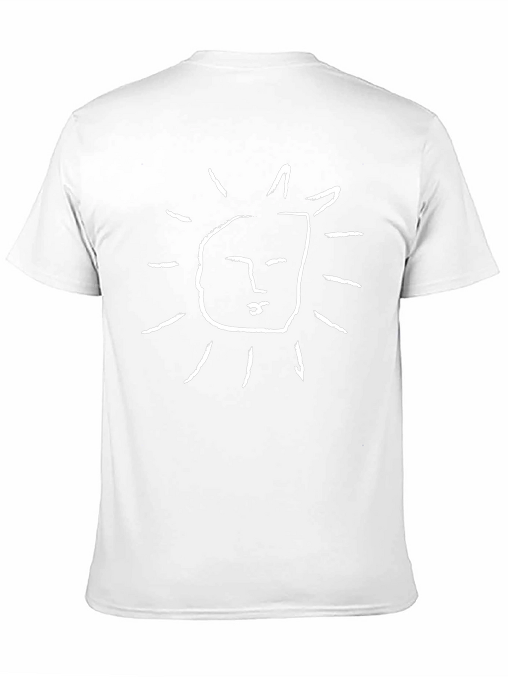Abstract Sun Face Graphic Black T-Shirt
