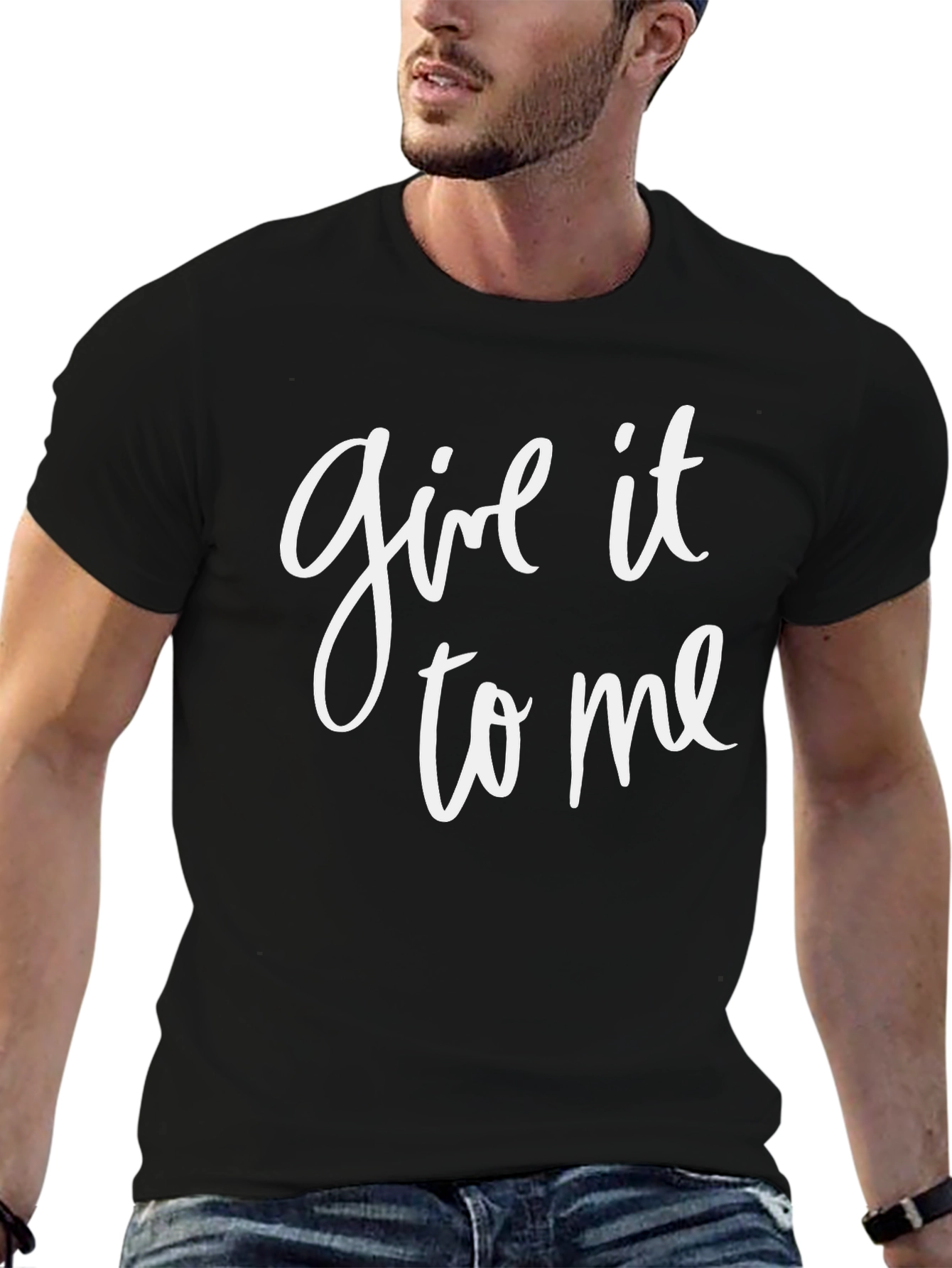 Give It To Me Graphic Tee - Black Casual T-Shirt