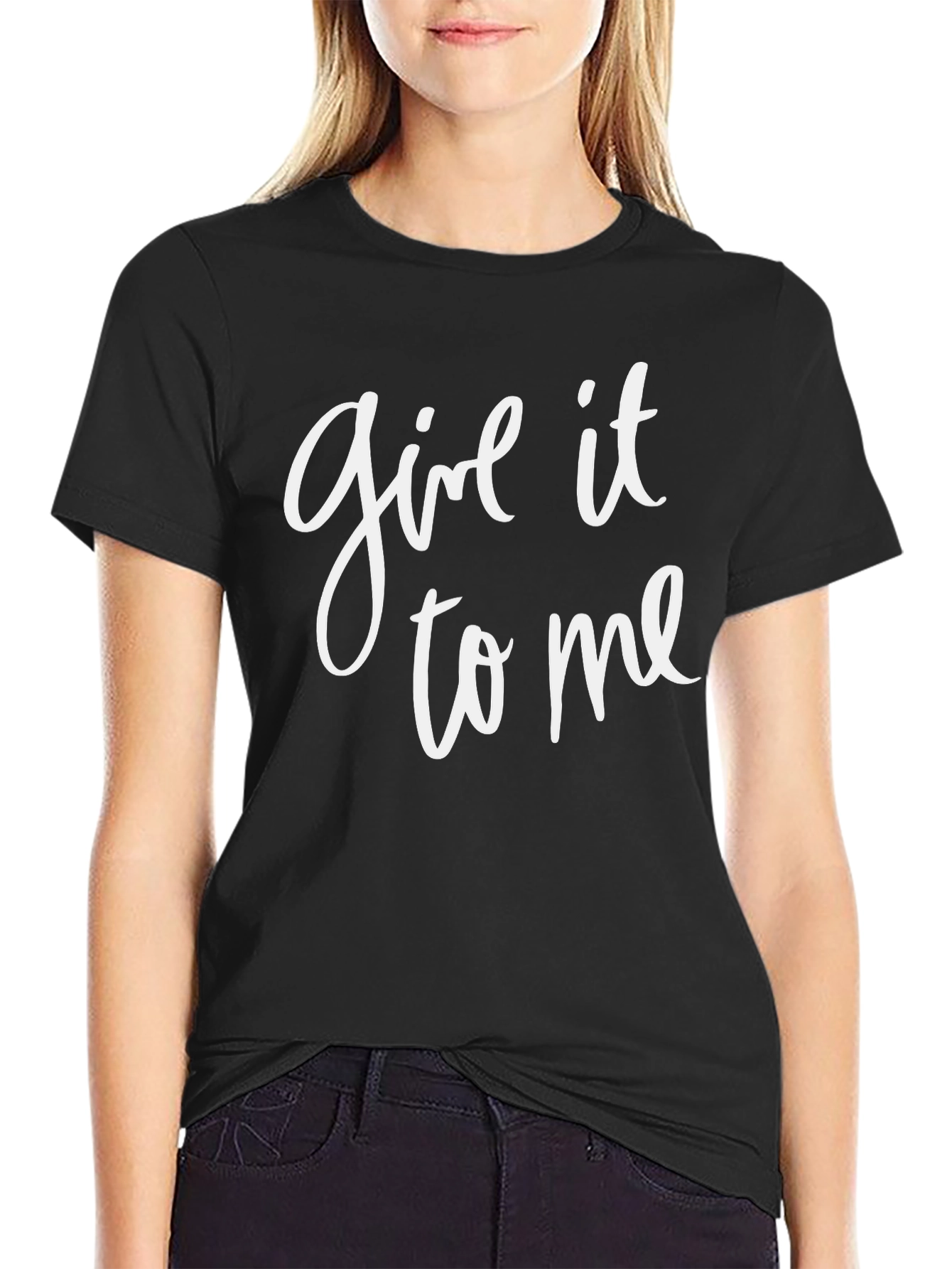 Give It To Me Graphic Tee - Black Casual T-Shirt