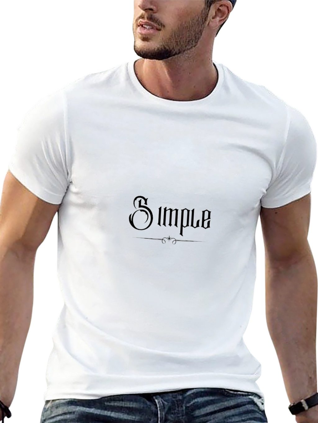 Simple Design Black T-Shirt