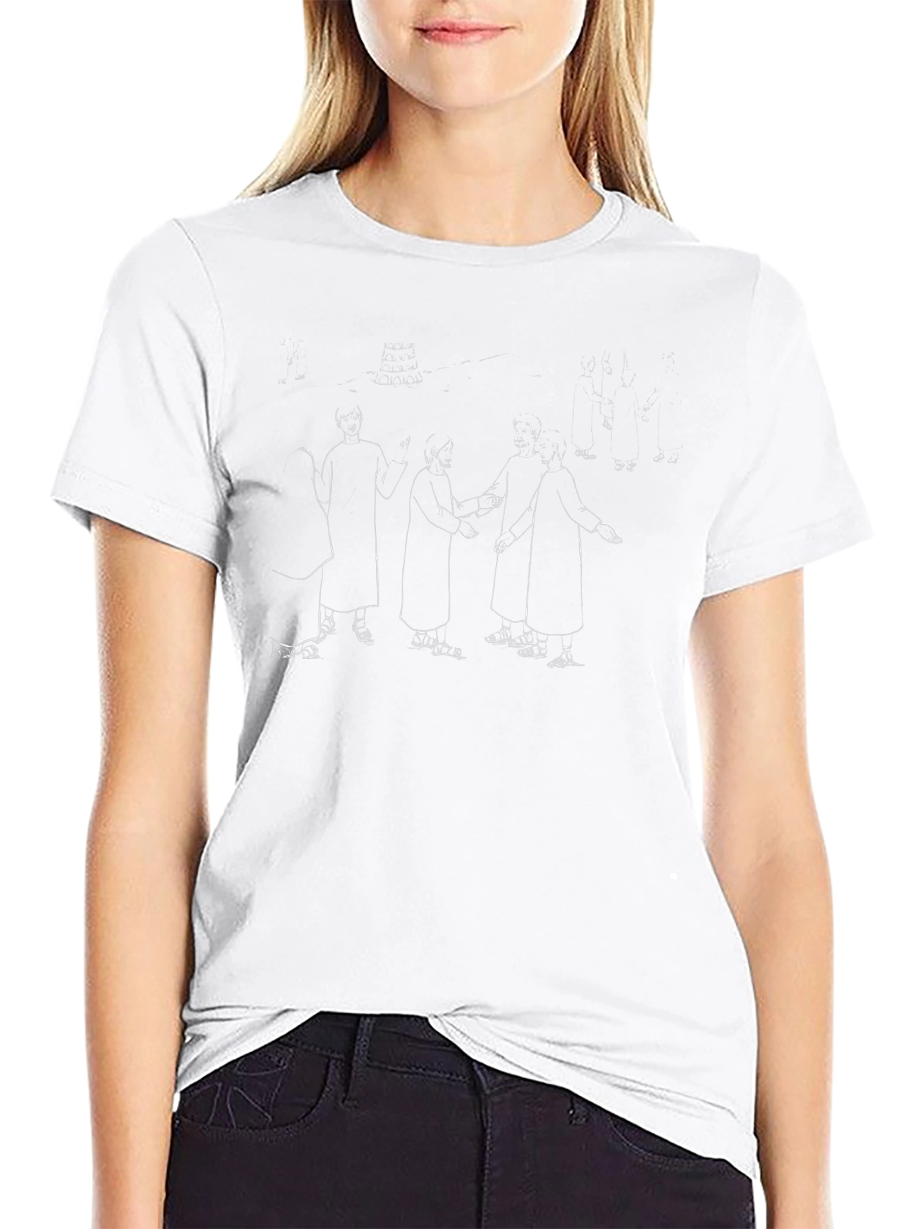 Unique Graphic Print Black Tee