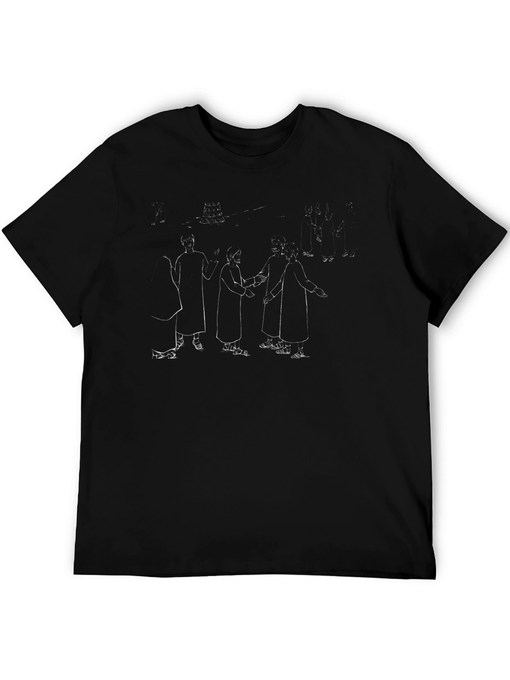 Unique Graphic Print Black Tee