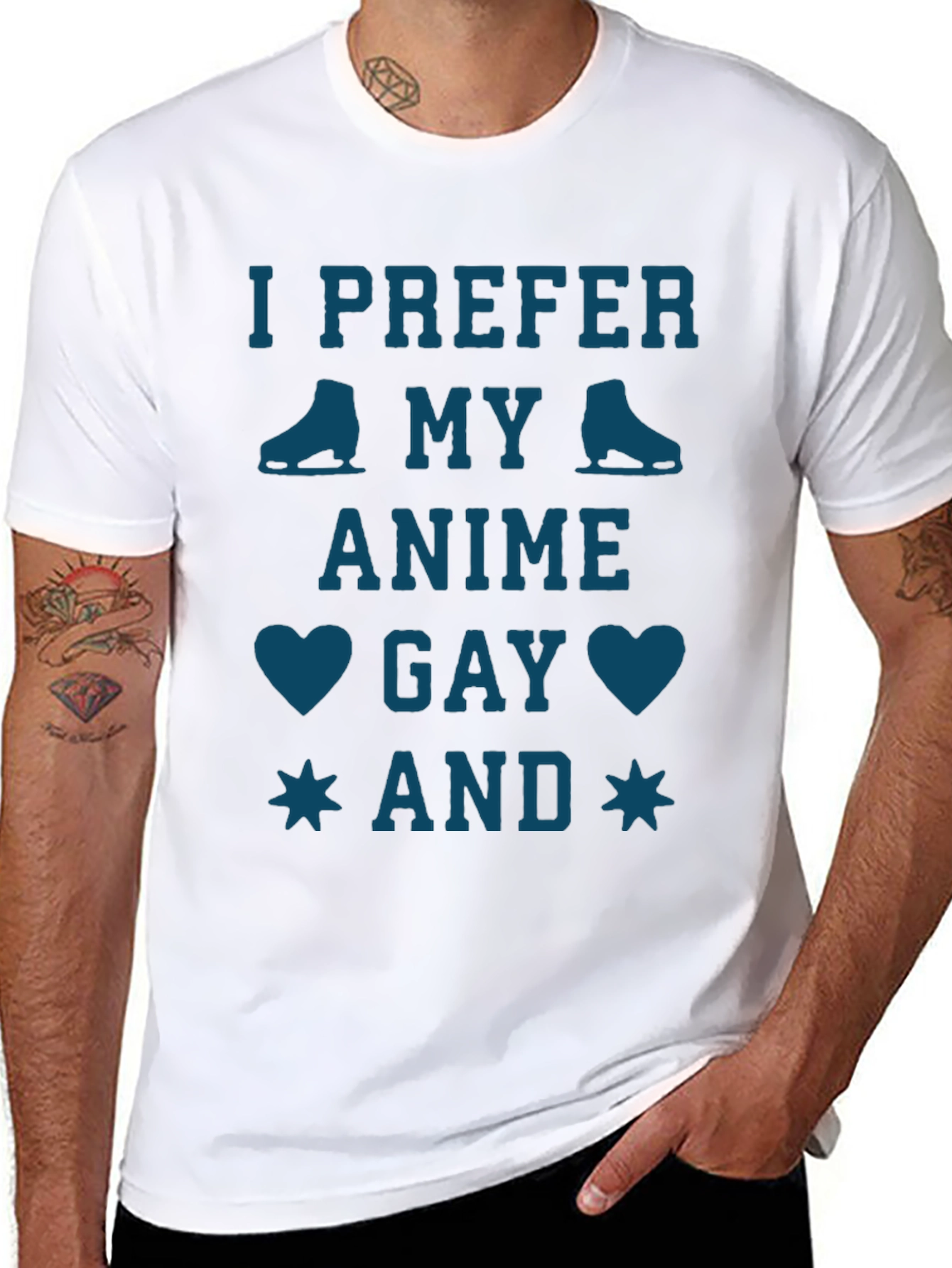 I Prefer My Anime Gay Black T-Shirt