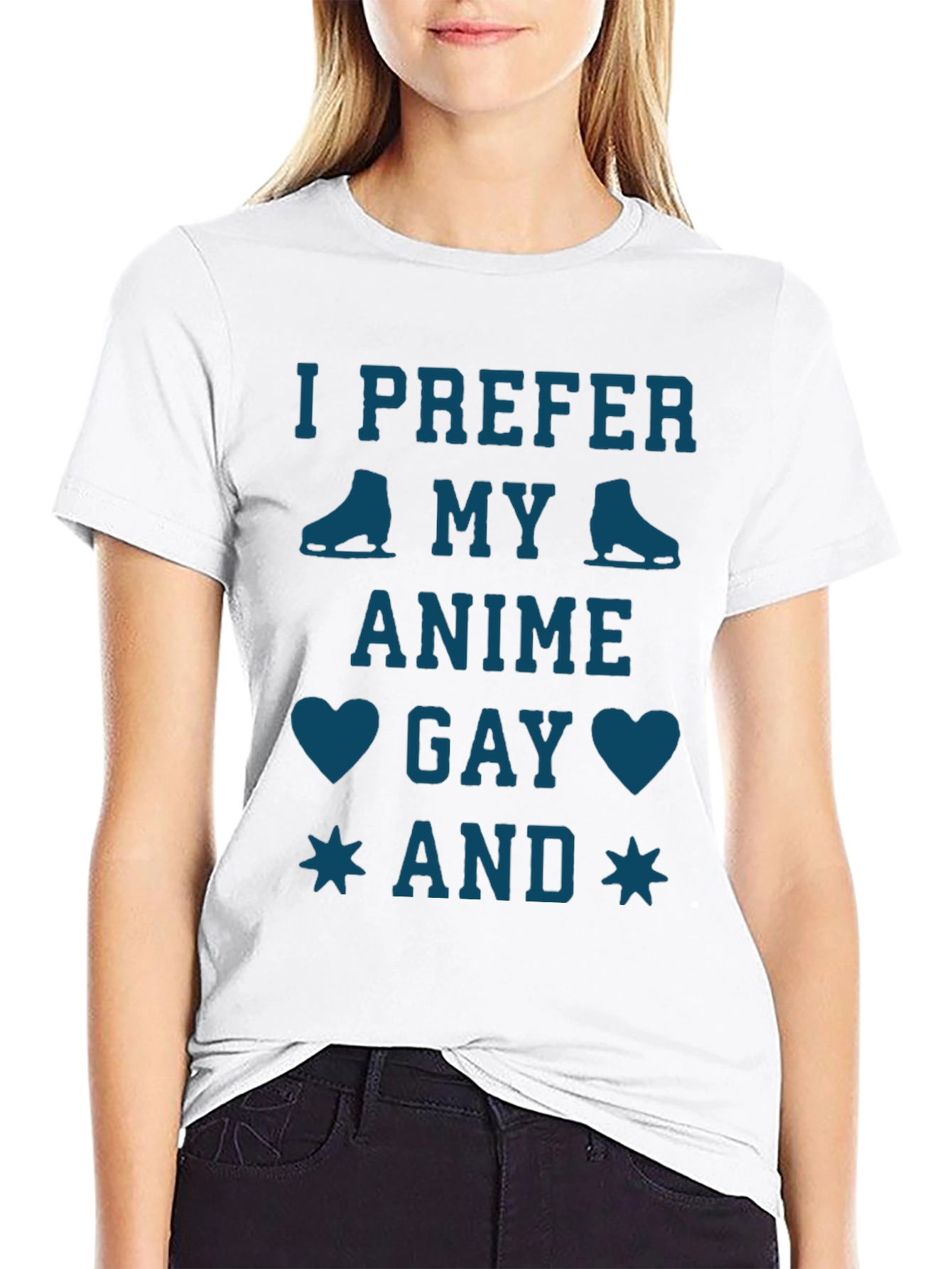 I Prefer My Anime Gay Black T-Shirt