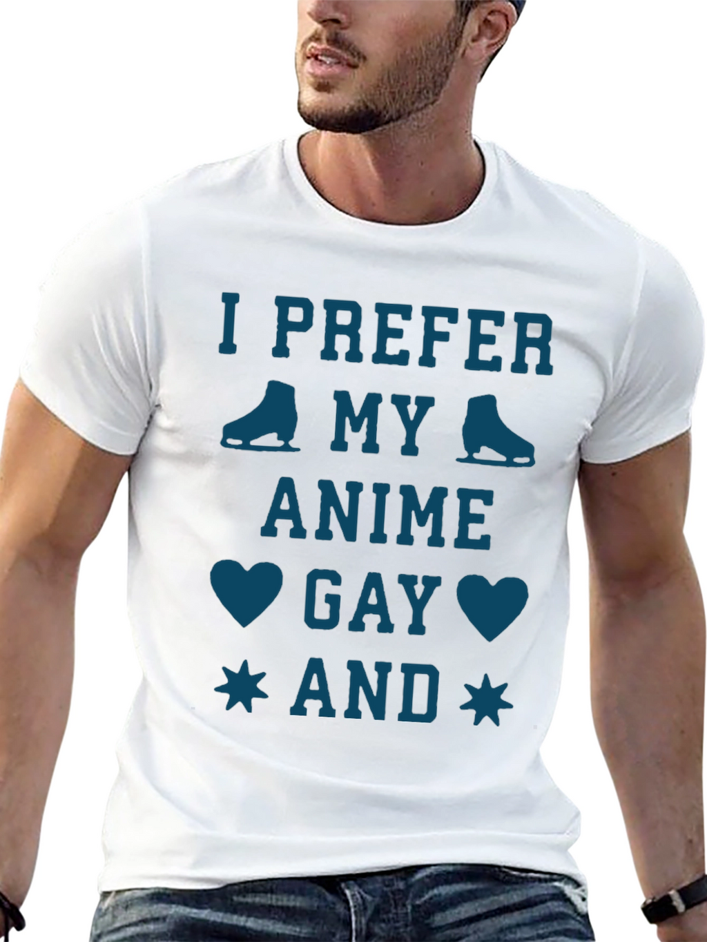 I Prefer My Anime Gay Black T-Shirt