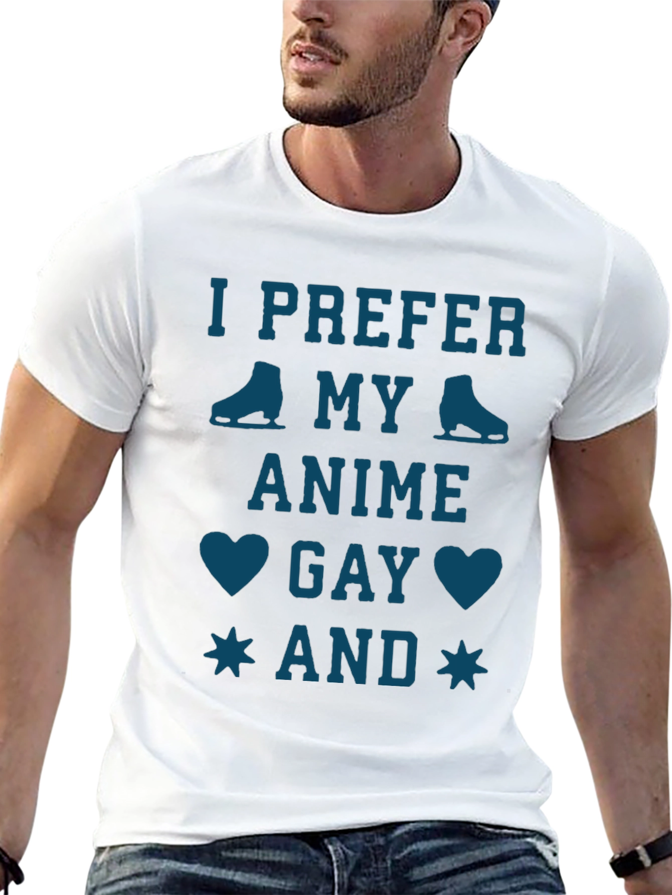 I Prefer My Anime Gay Black T-Shirt