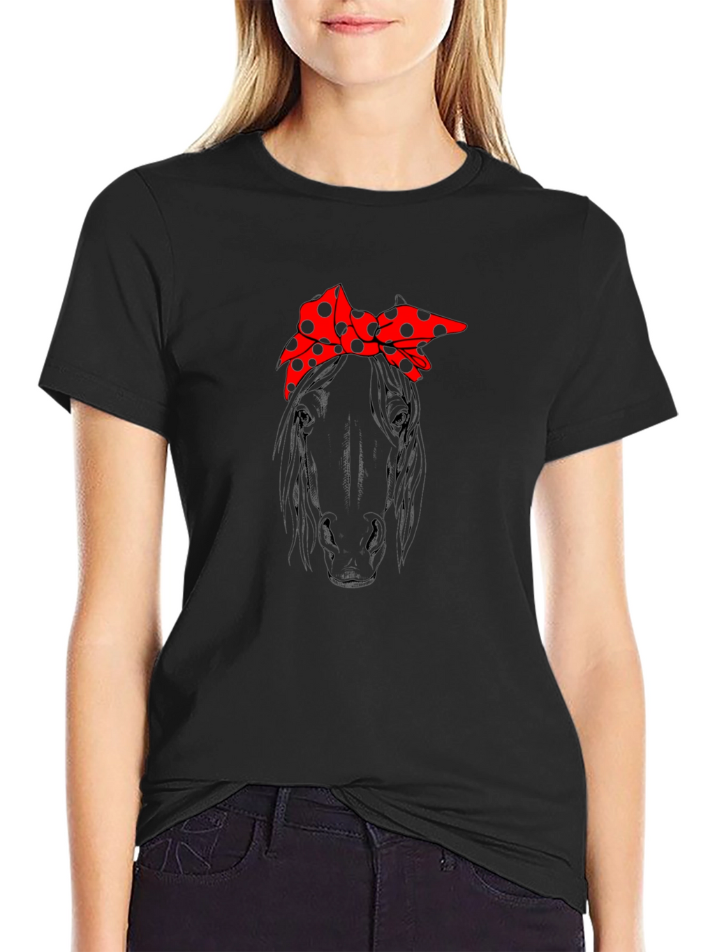 Horse with Bandana Graphic T-Shirt