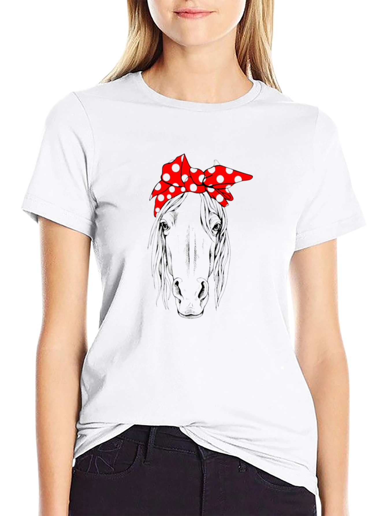 Horse with Bandana Graphic T-Shirt