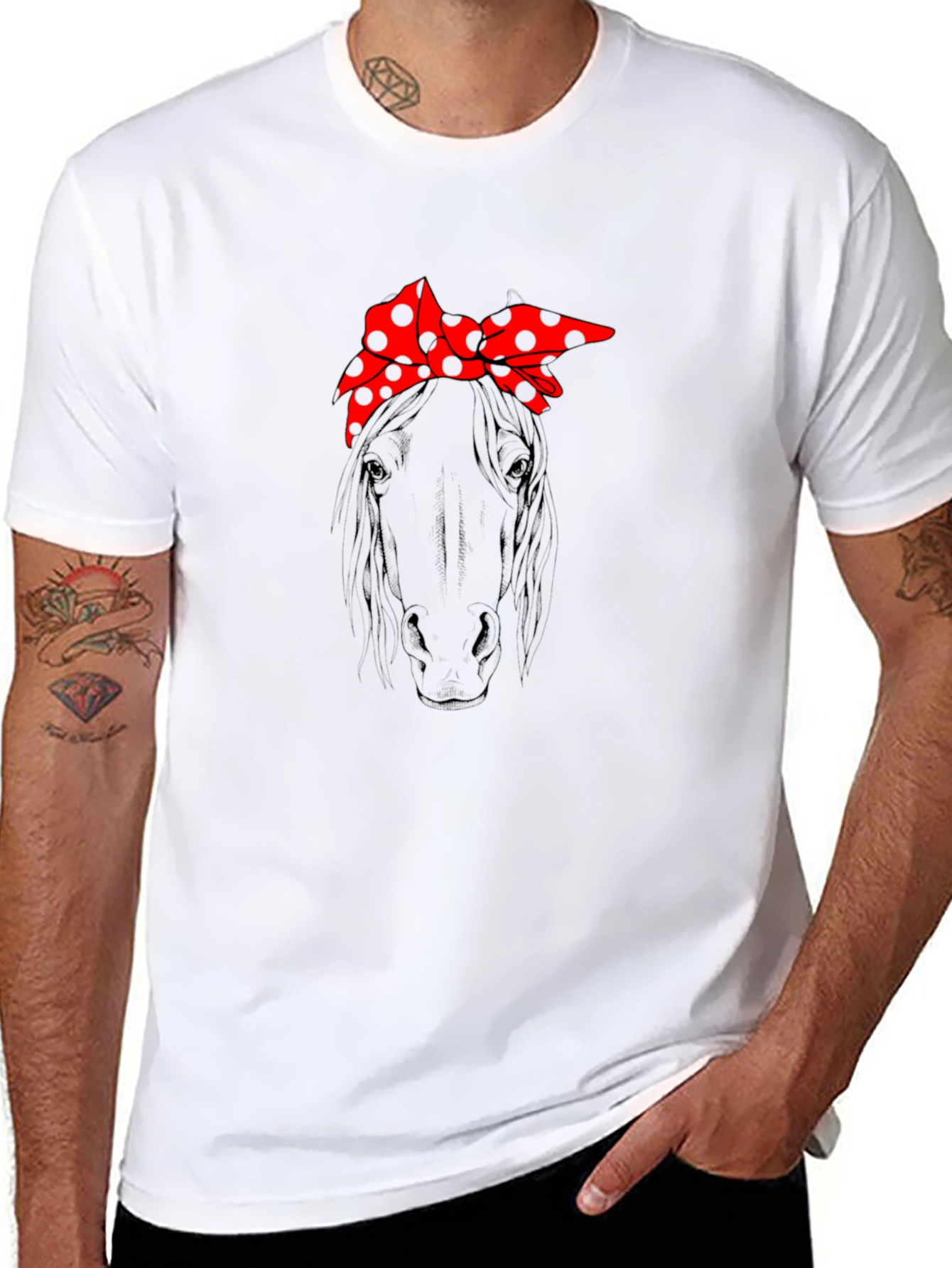 Horse with Bandana Graphic T-Shirt