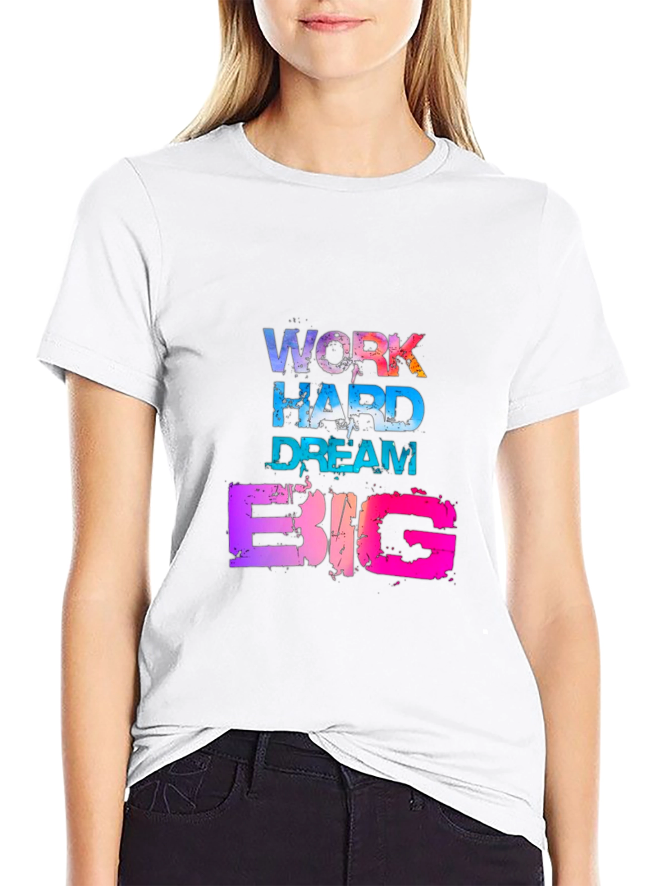 Work Hard Dream Big Graphic Tee - Mens Black T-Shirt