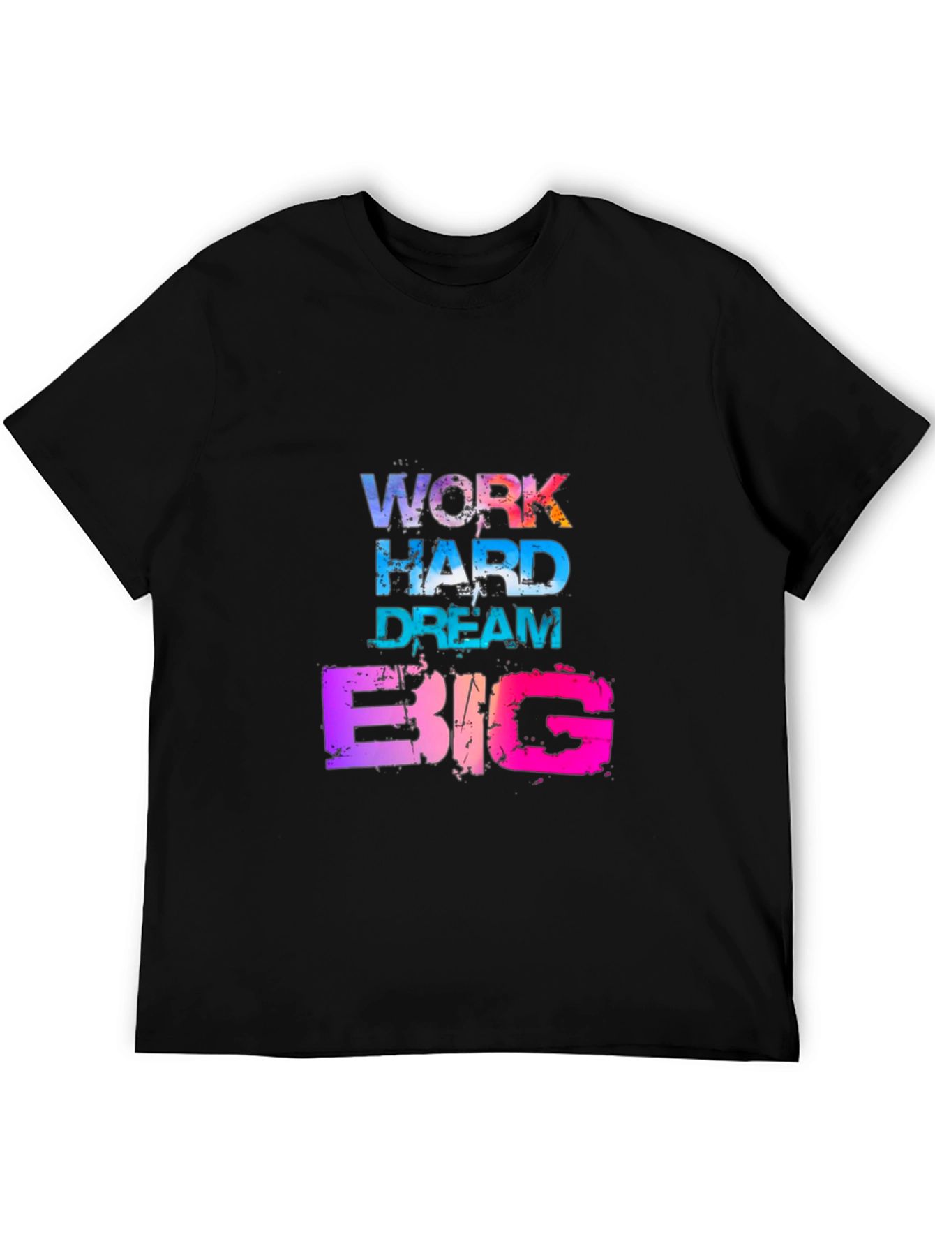 Work Hard Dream Big Graphic Tee - Mens Black T-Shirt
