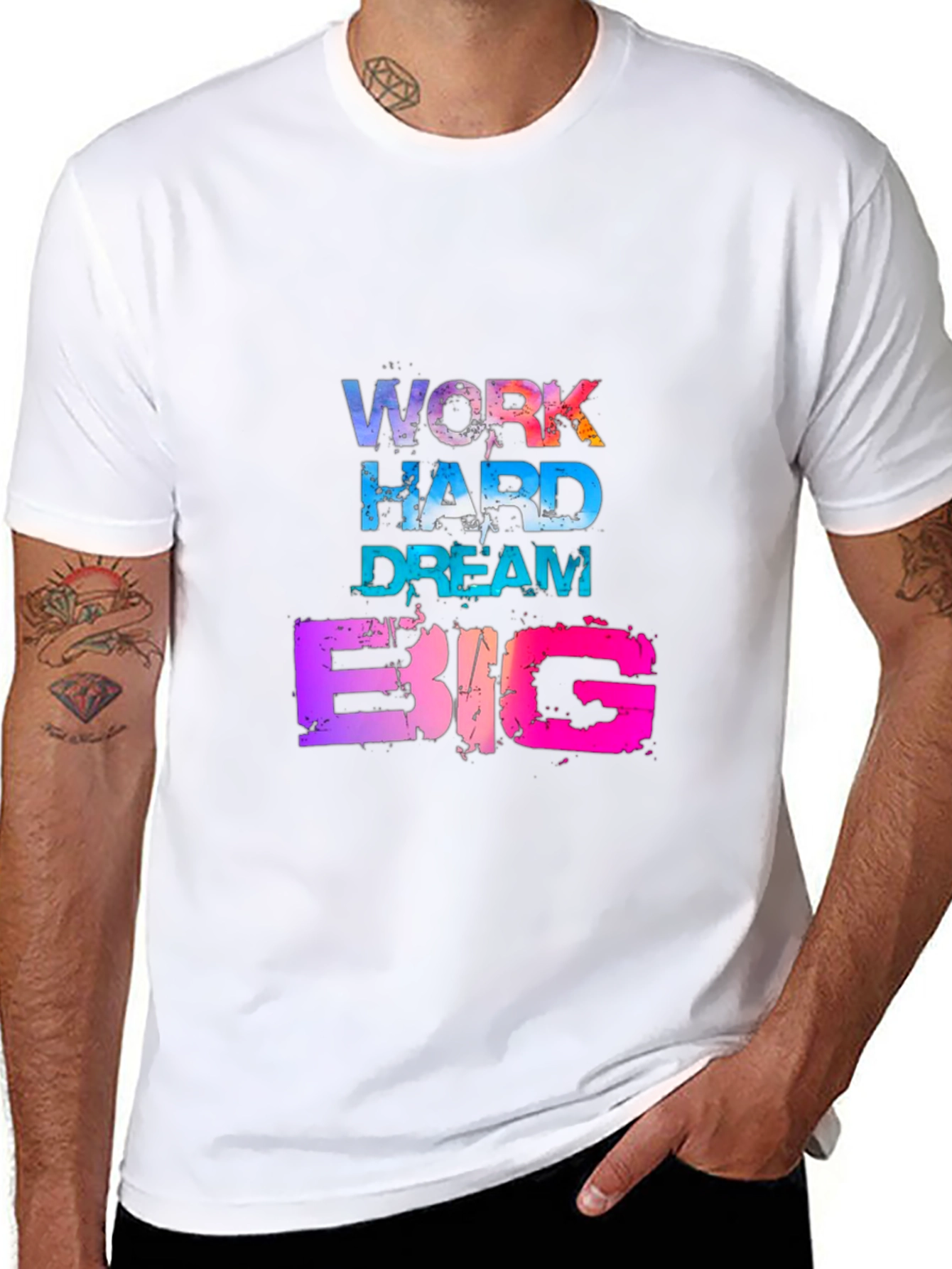 Work Hard Dream Big Graphic Tee - Mens Black T-Shirt