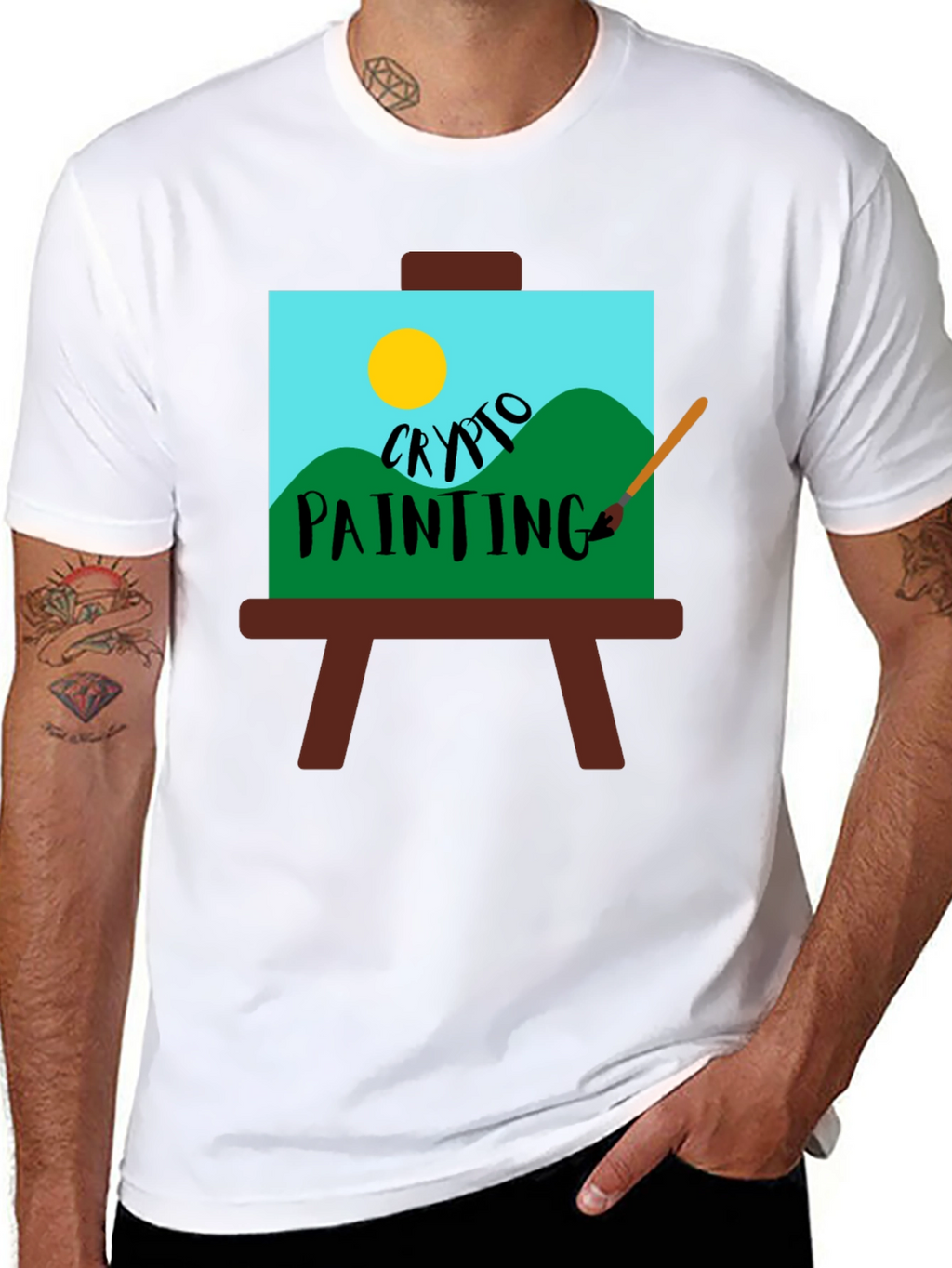 Crypto Painting T-Shirt - Unique Artistic Design