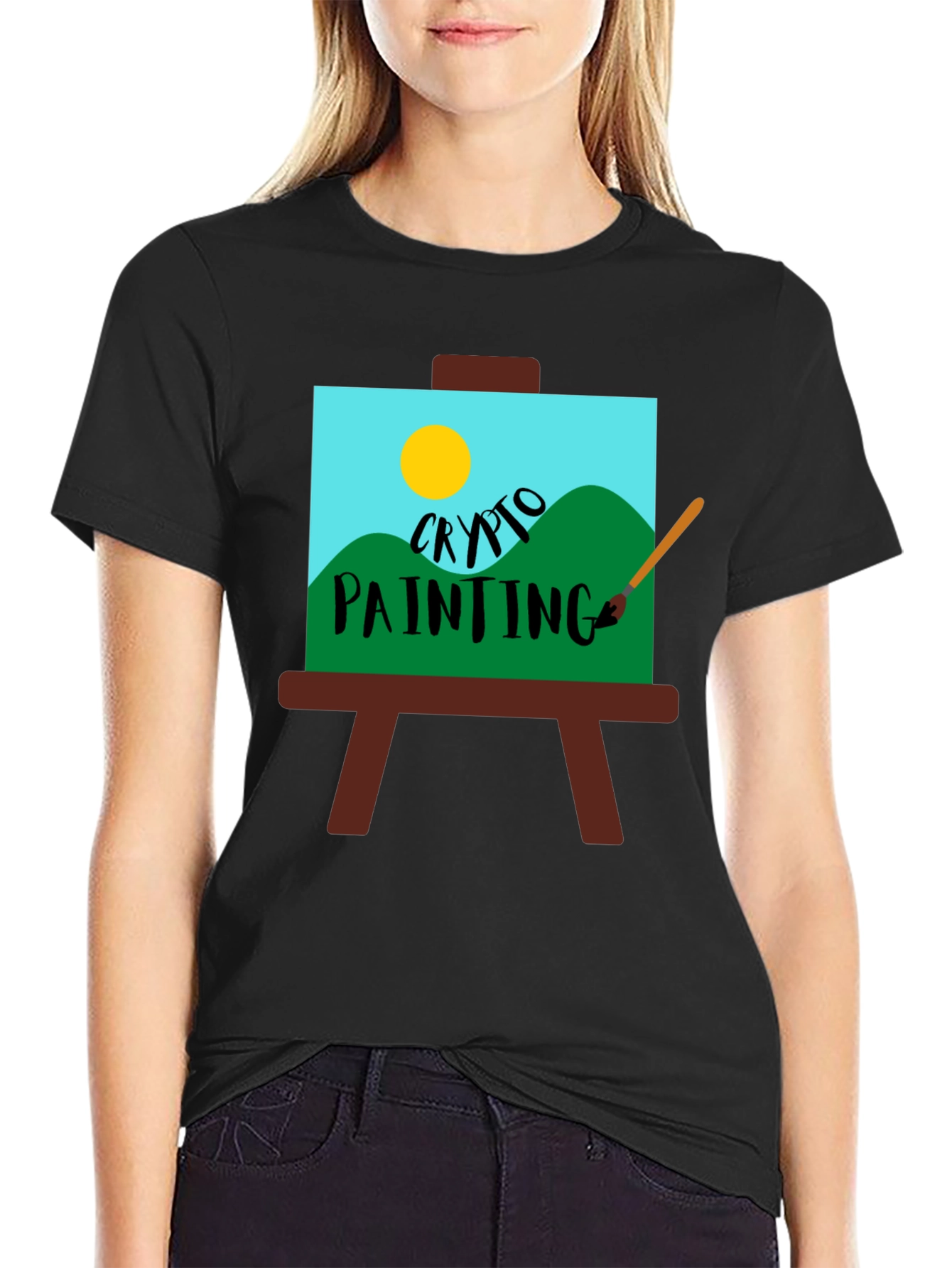 Crypto Painting T-Shirt - Unique Artistic Design