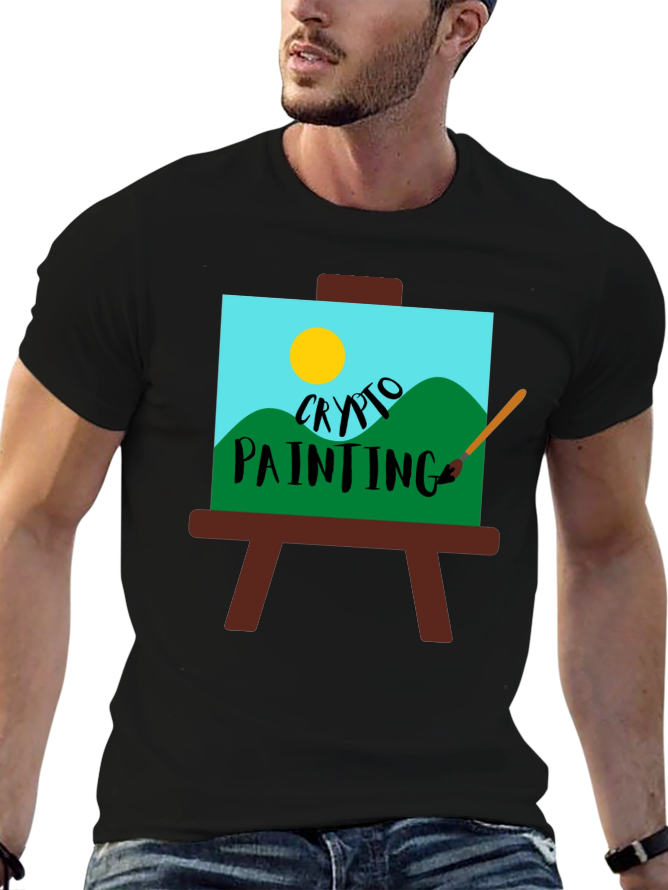 Crypto Painting T-Shirt - Unique Artistic Design