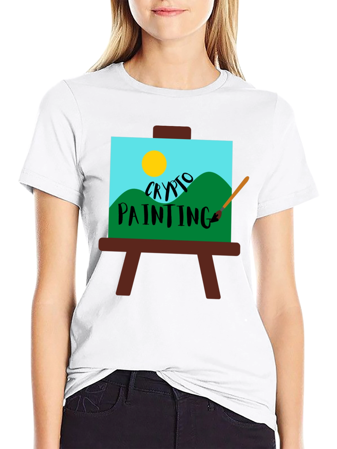 Crypto Painting T-Shirt - Unique Artistic Design