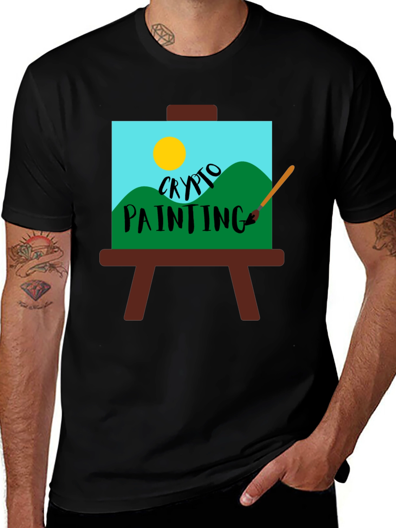 Crypto Painting T-Shirt - Unique Artistic Design