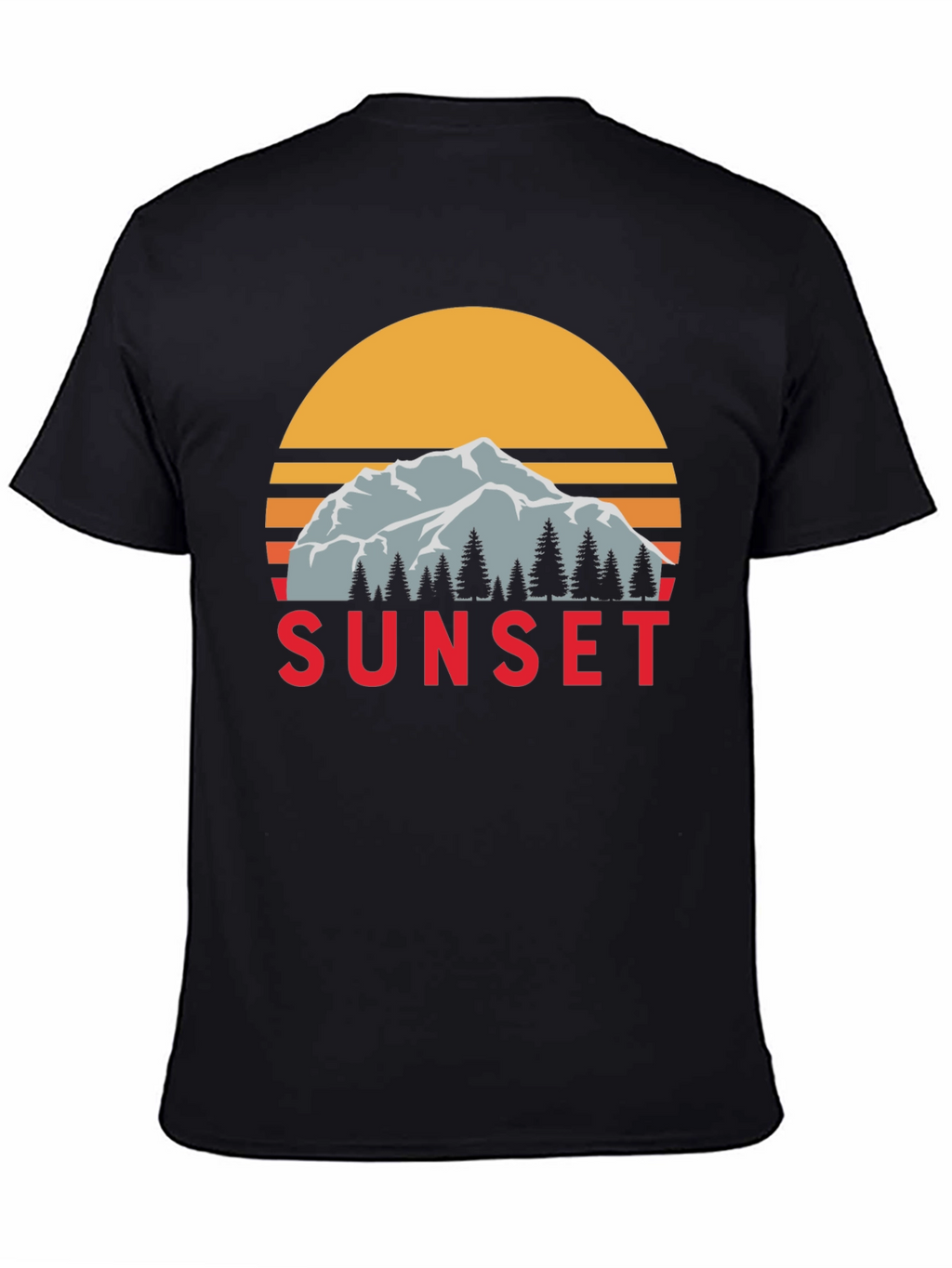 Sunset Mountain Graphic Tee - Retro Style